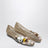 Ballerine Orchid dorate in PVC con fiori con perline