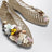 Gold Orchid ballet flats in PVC with beaded flowers