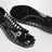 Black Bloomi ballet flats in PVC with beaded flowers