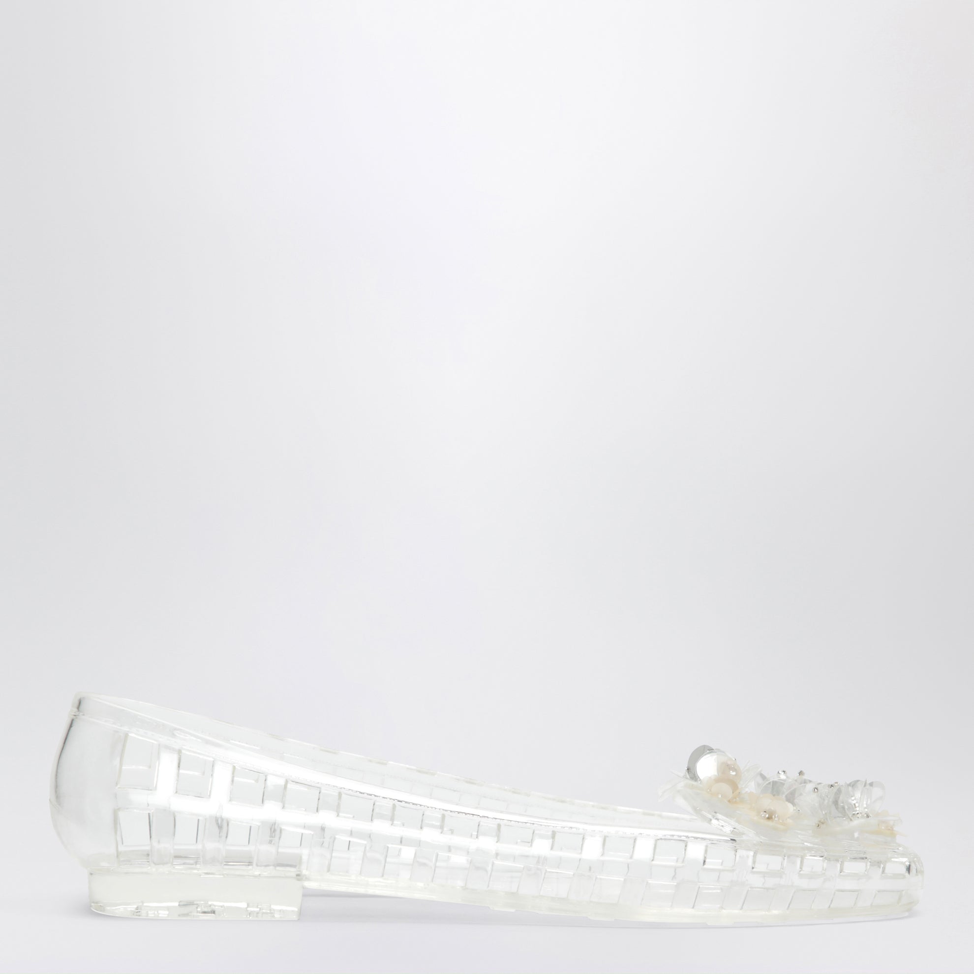 Ballerine Bloomi trasparenti in PVC con fiori con perline