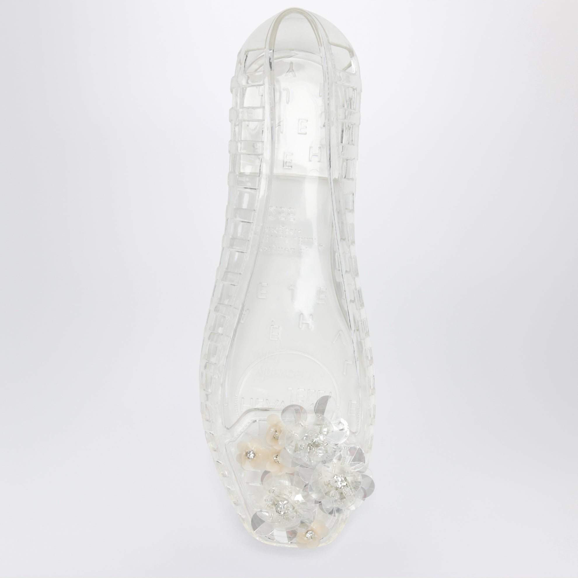 Ballerine Bloomi trasparenti in PVC con fiori con perline