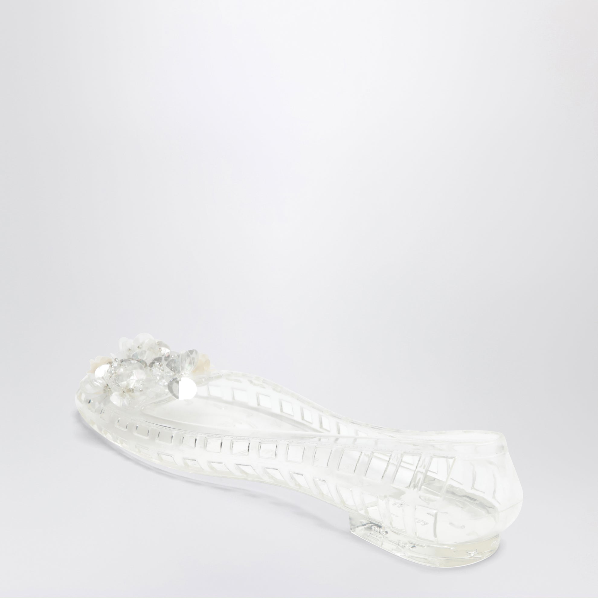 Ballerine Bloomi trasparenti in PVC con fiori con perline