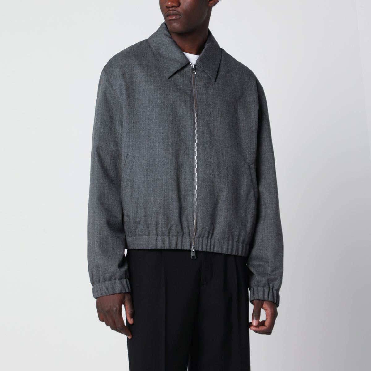 Giacca imbottita Carbon Grey in lana vergine