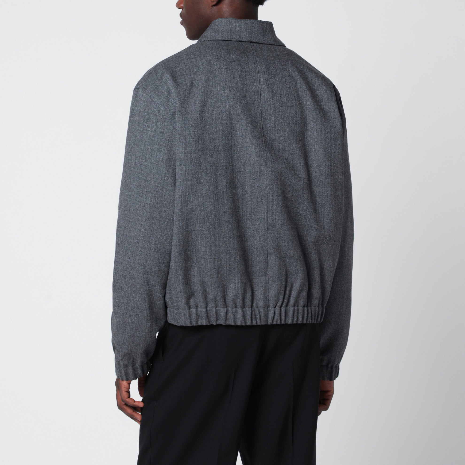 Giacca imbottita Carbon Grey in lana vergine