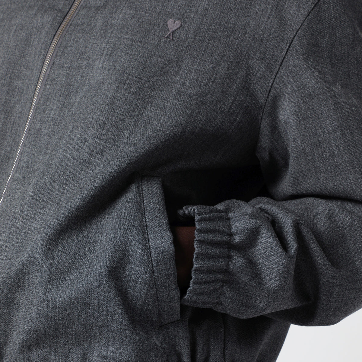 Giacca imbottita Carbon Grey in lana vergine
