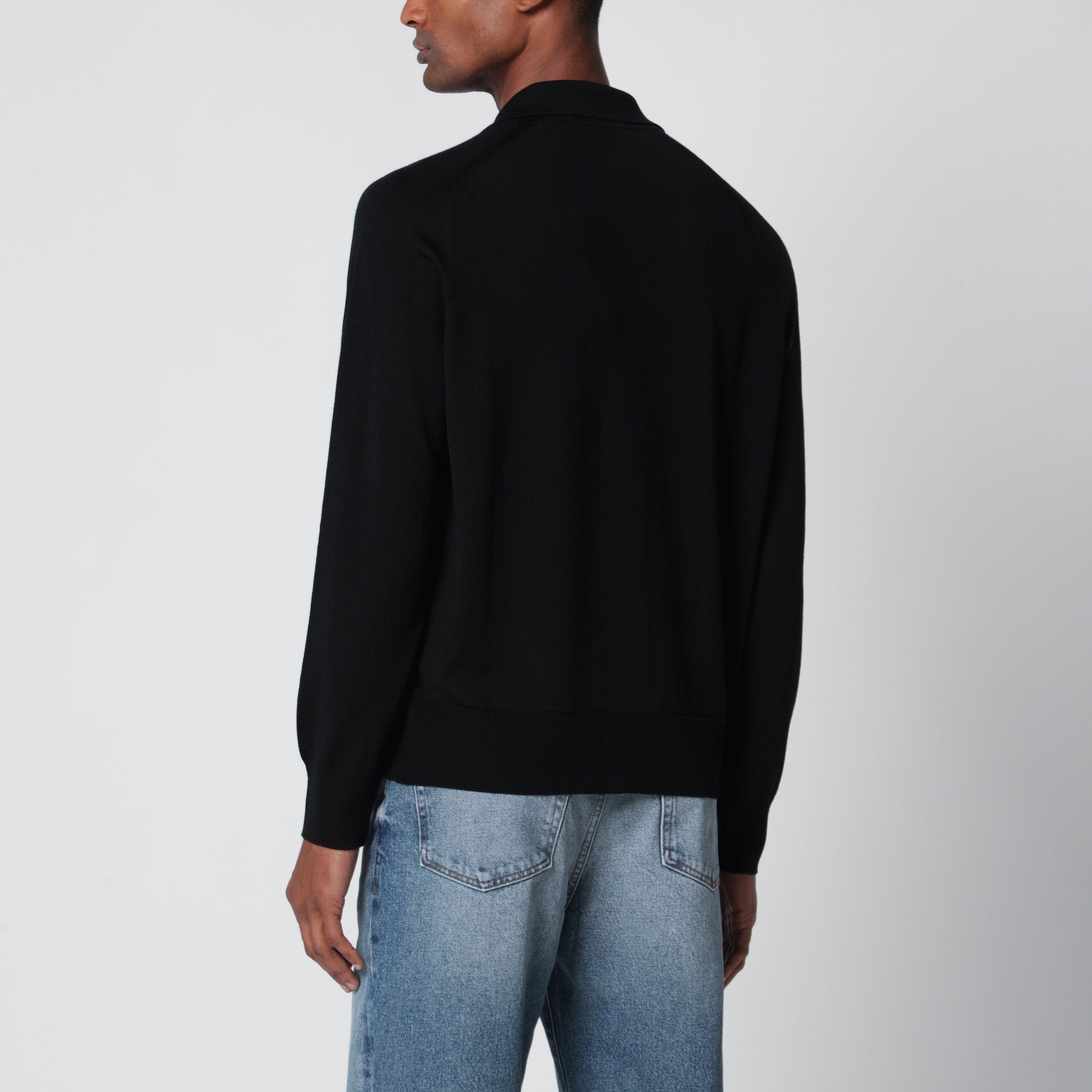 Black wool cardigan