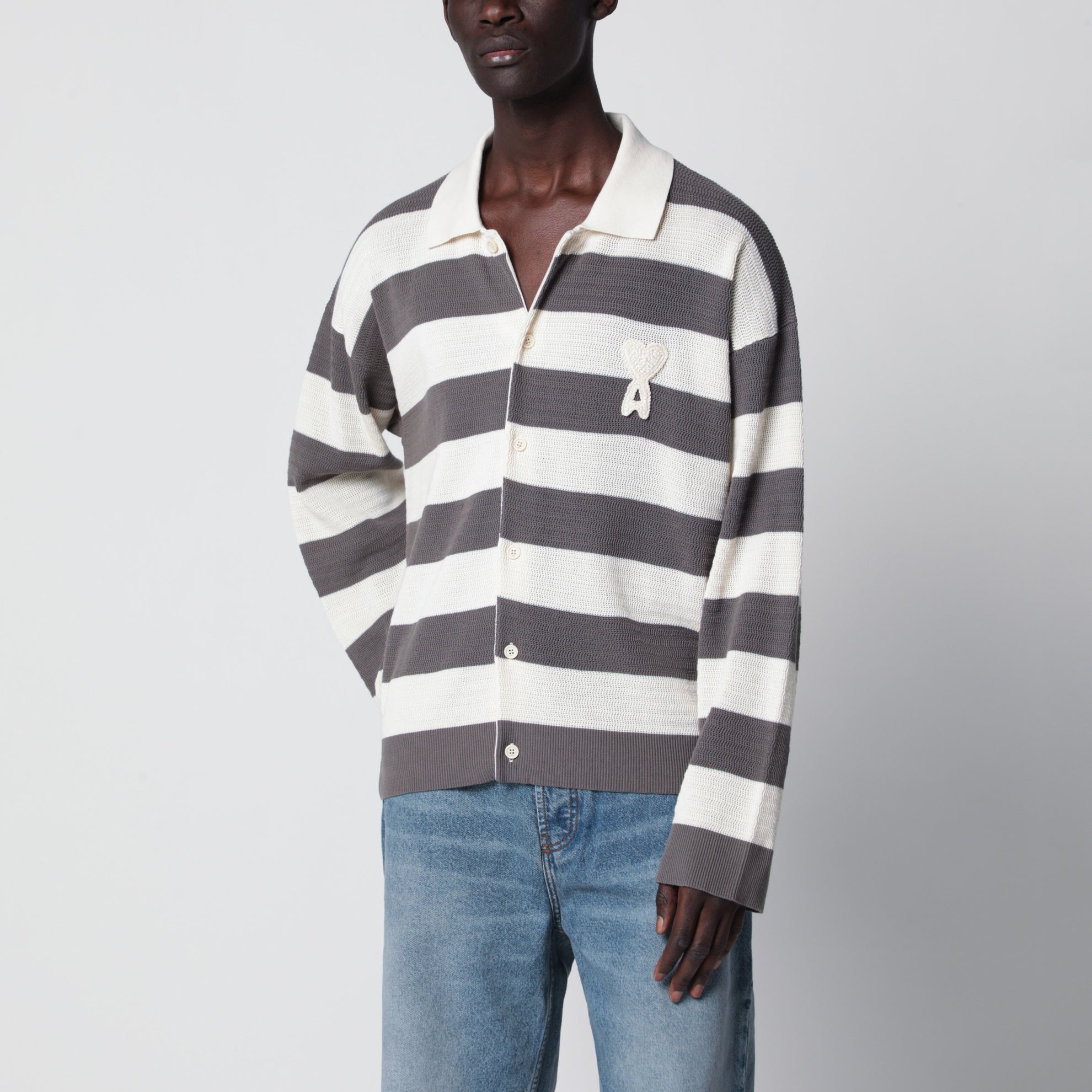 Cardigan Ami de Coeur in maglia di cotone a righe