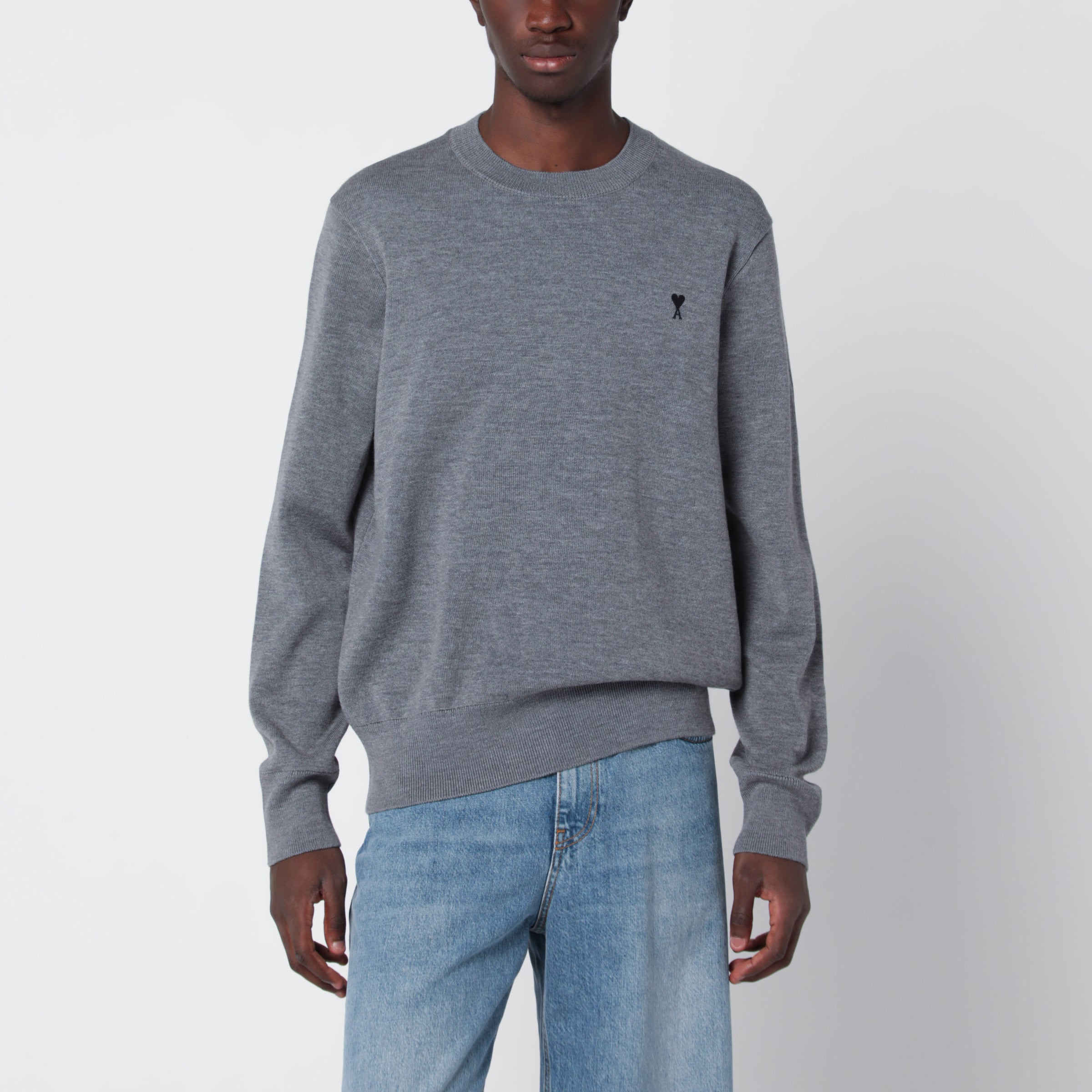 Ami Paris Grey Ami de Coeur sweater | TheDoubleF