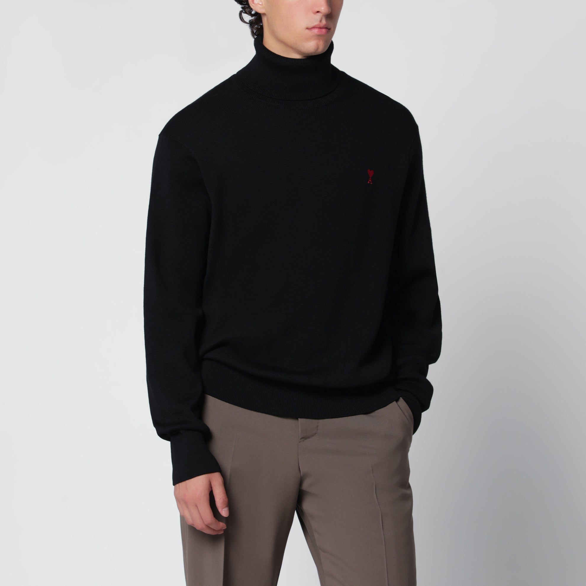 Pull col roulé Ami De Coeur noir
