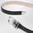 Ceinture Hollyhock noire/argent en cuir
