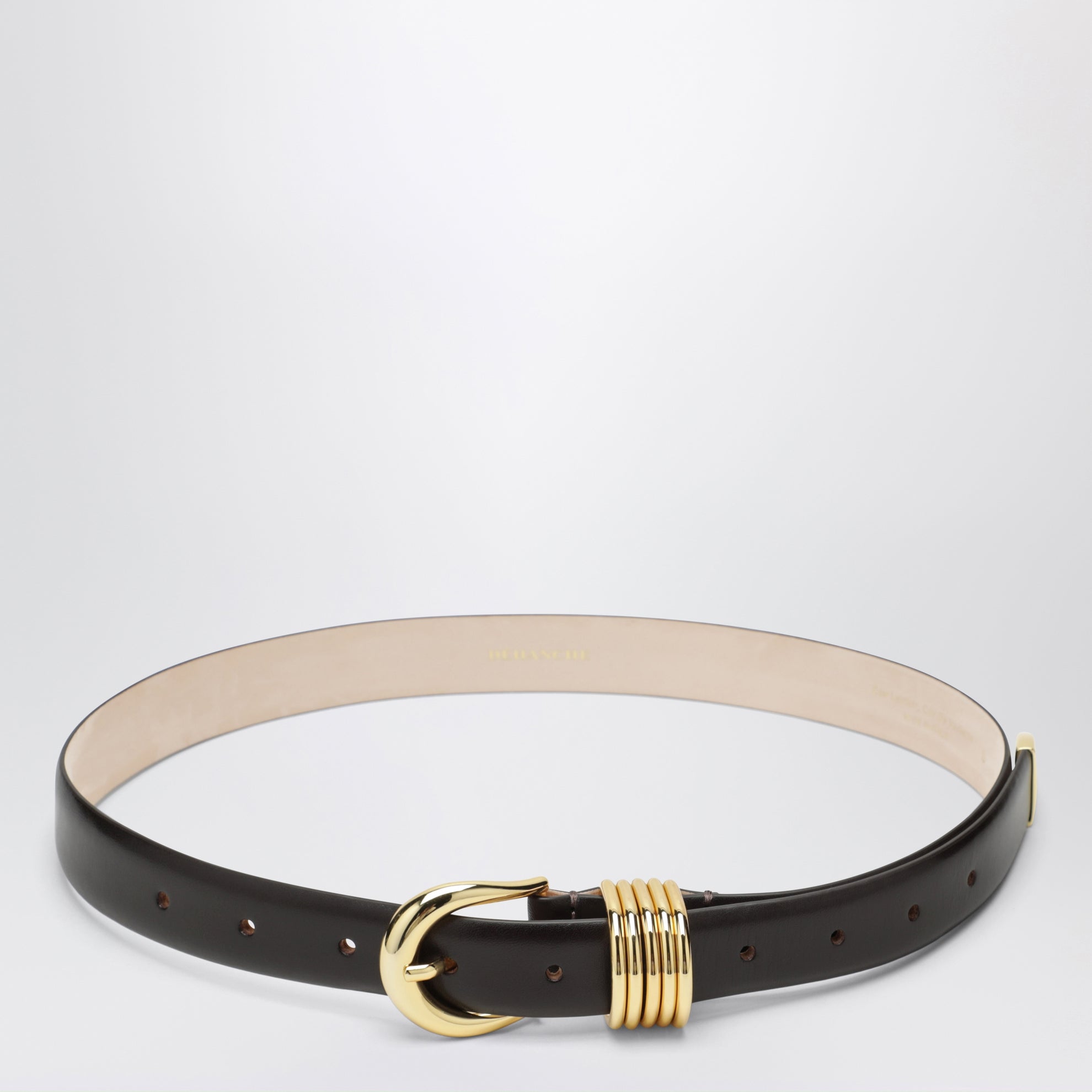 Hollyhock belt brown/gold in leather