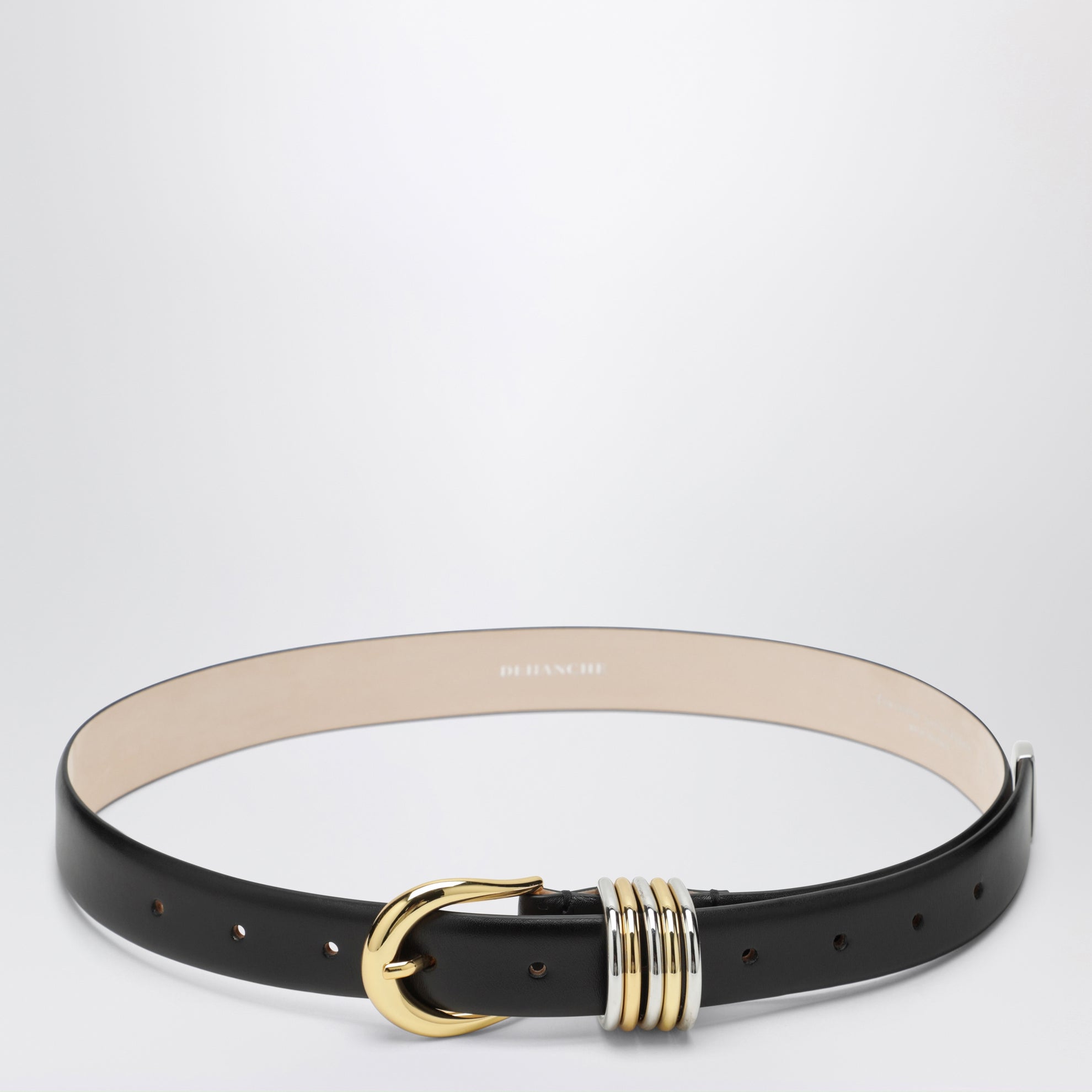 Hollyhock belt black/gold/silver in leather