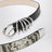 Hollyhock belt in python and crocodile-effect leather
