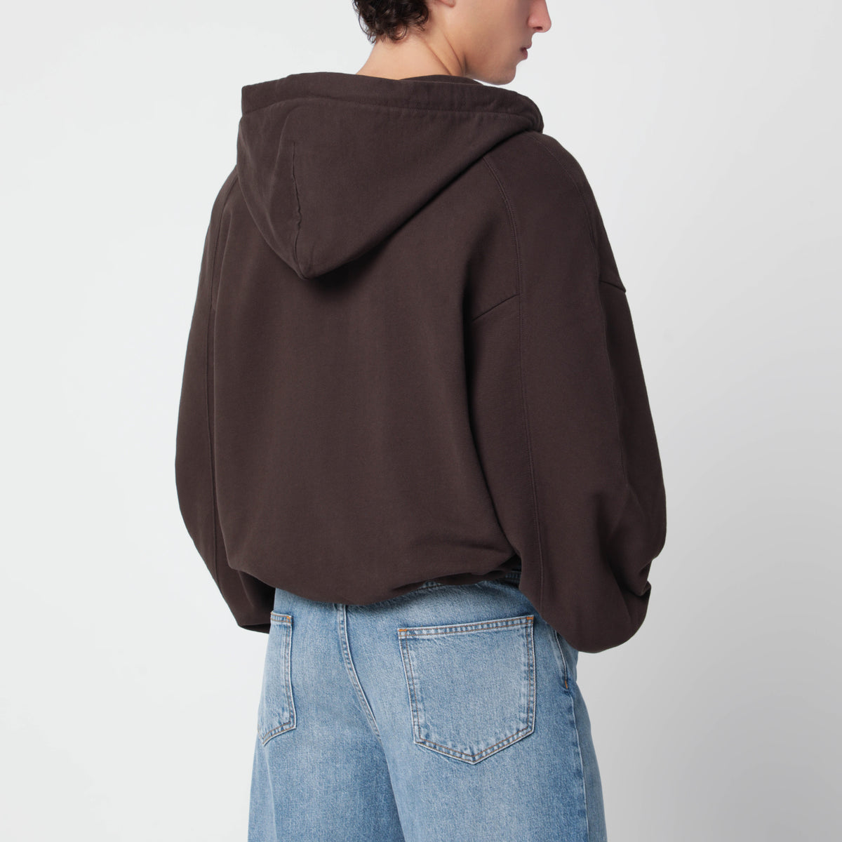 Corso Hoodie aus dunkelbrauner Baumwolle
