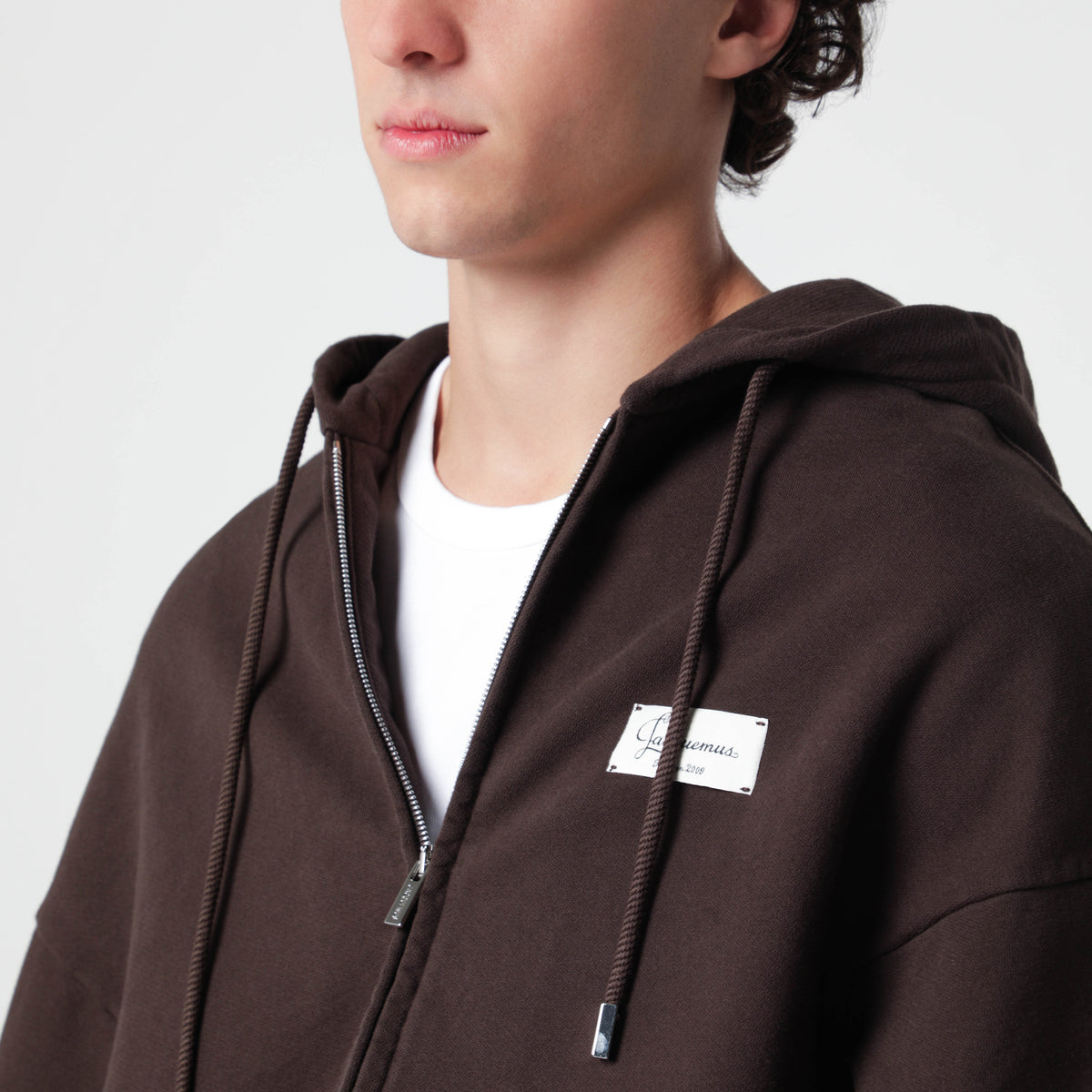Corso Hoodie aus dunkelbrauner Baumwolle