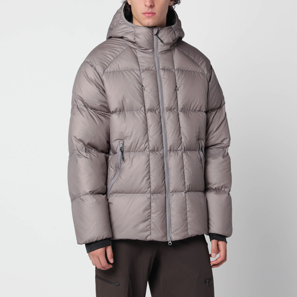 Slate Brown nylon down jacket