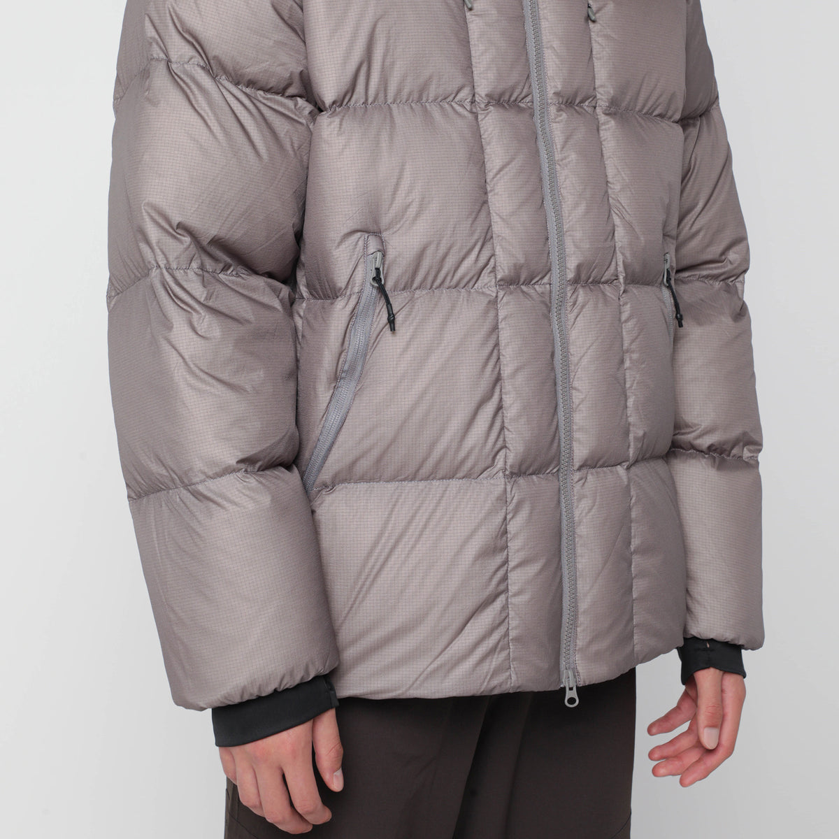Slate Brown nylon down jacket