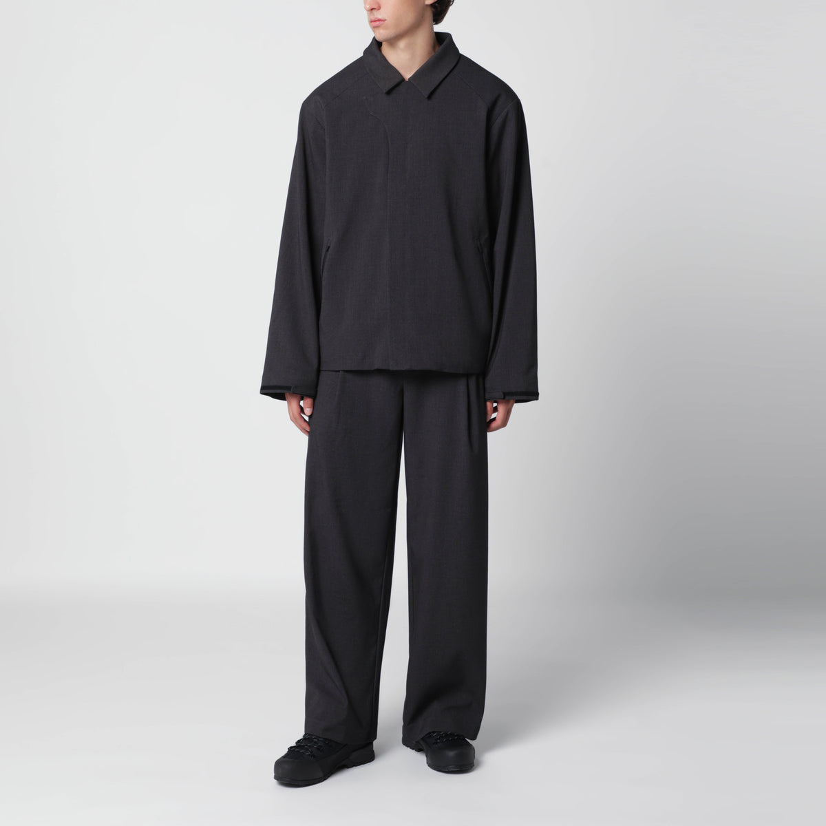 Giacca camicia grigia scura