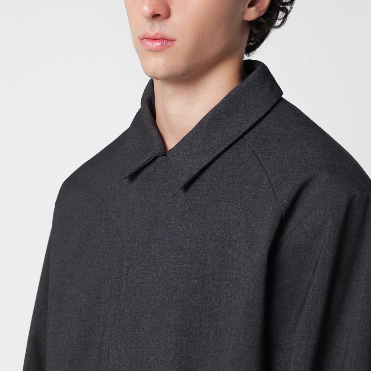 Giacca camicia grigia scura