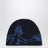Berretto blu navy scuro in misto mohair