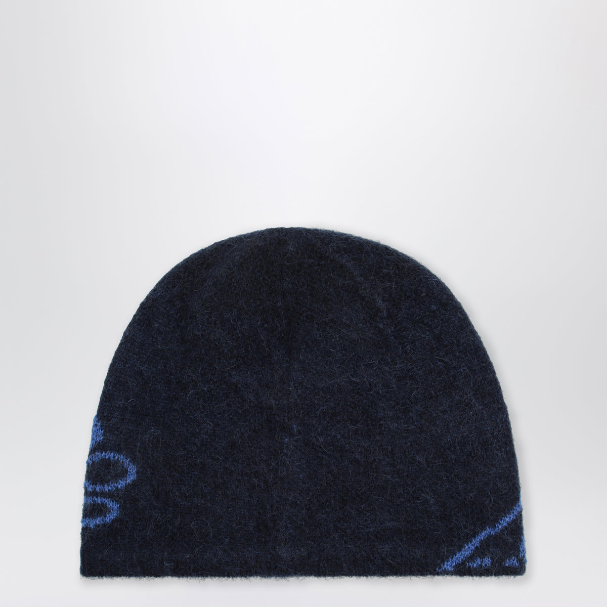 Dunkelnavyblaue Mütze aus Mohairmischung