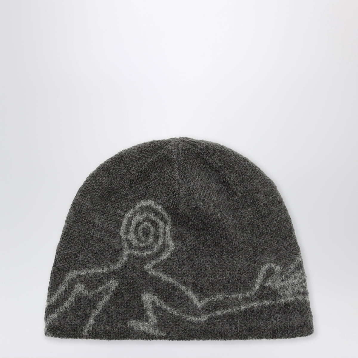 Slate Brown beanie in mohair blend