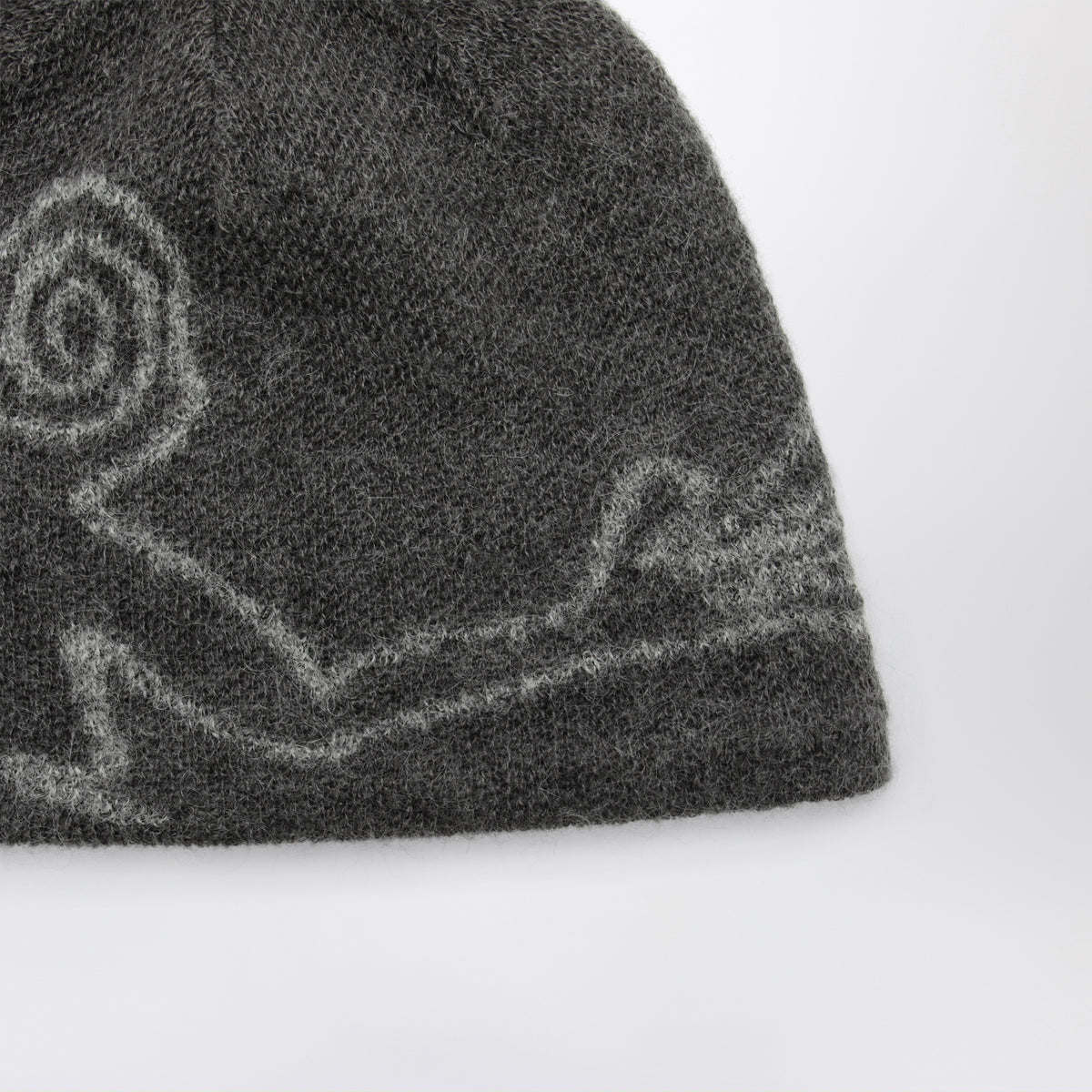 Slate Brown beanie in mohair blend