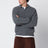 Polo en laine et alpaga gris anthracite
