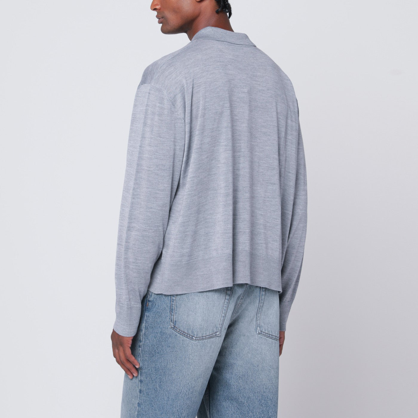 Grey wool and silk polo Ami De Coeur