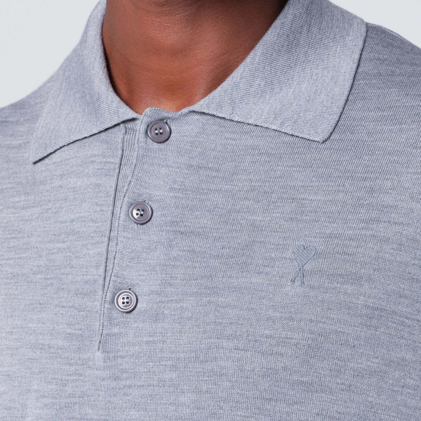 Grey wool and silk polo Ami De Coeur