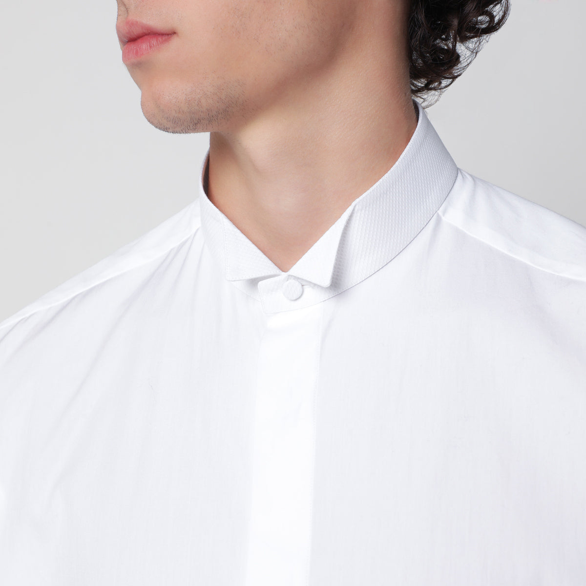 White shirt with Mandarin collar