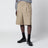 Beige pleated bermuda shorts in cotton