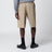 Beige pleated bermuda shorts in cotton
