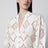 Blusa Nina bianca in cotone e lino