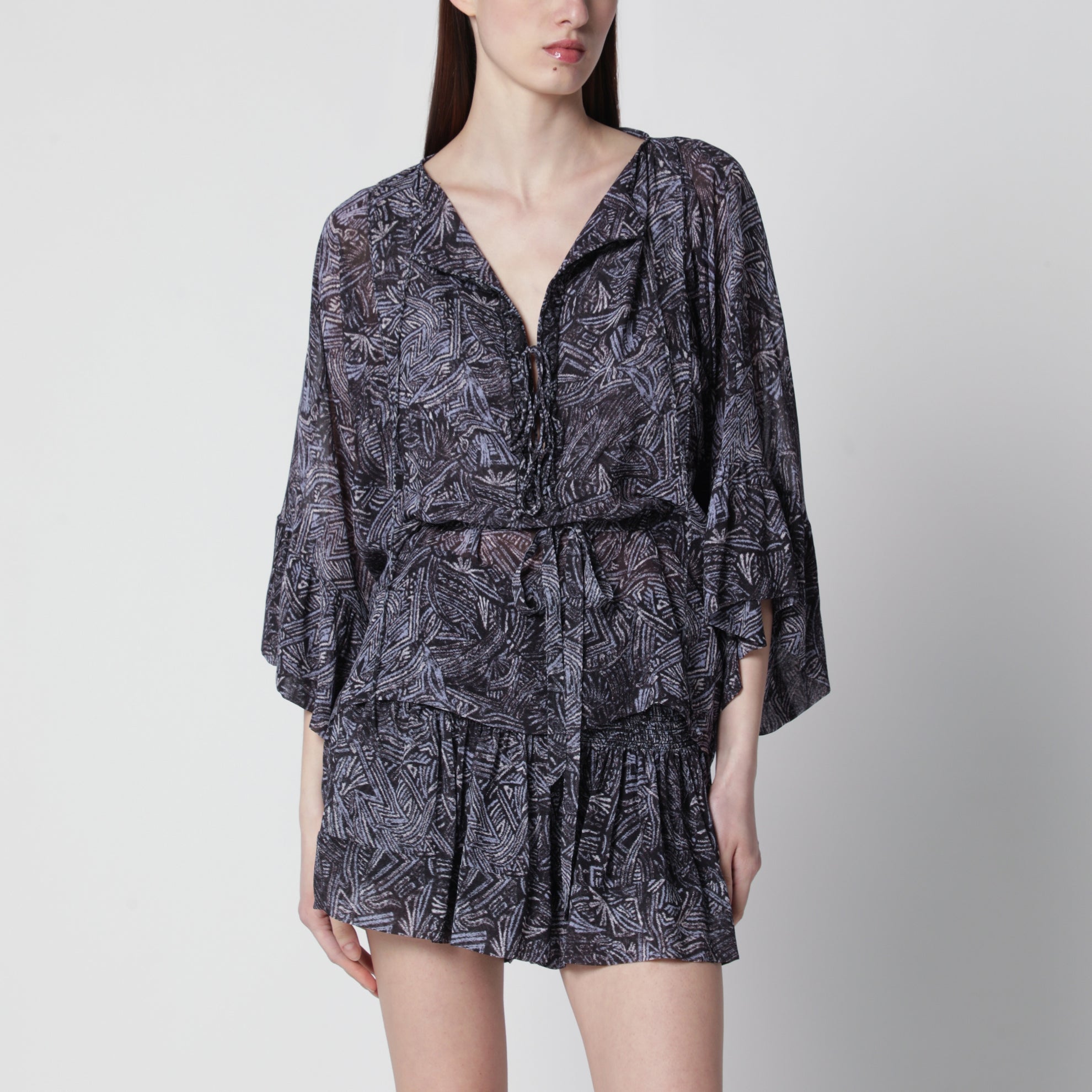 Faded Night silk blouse
