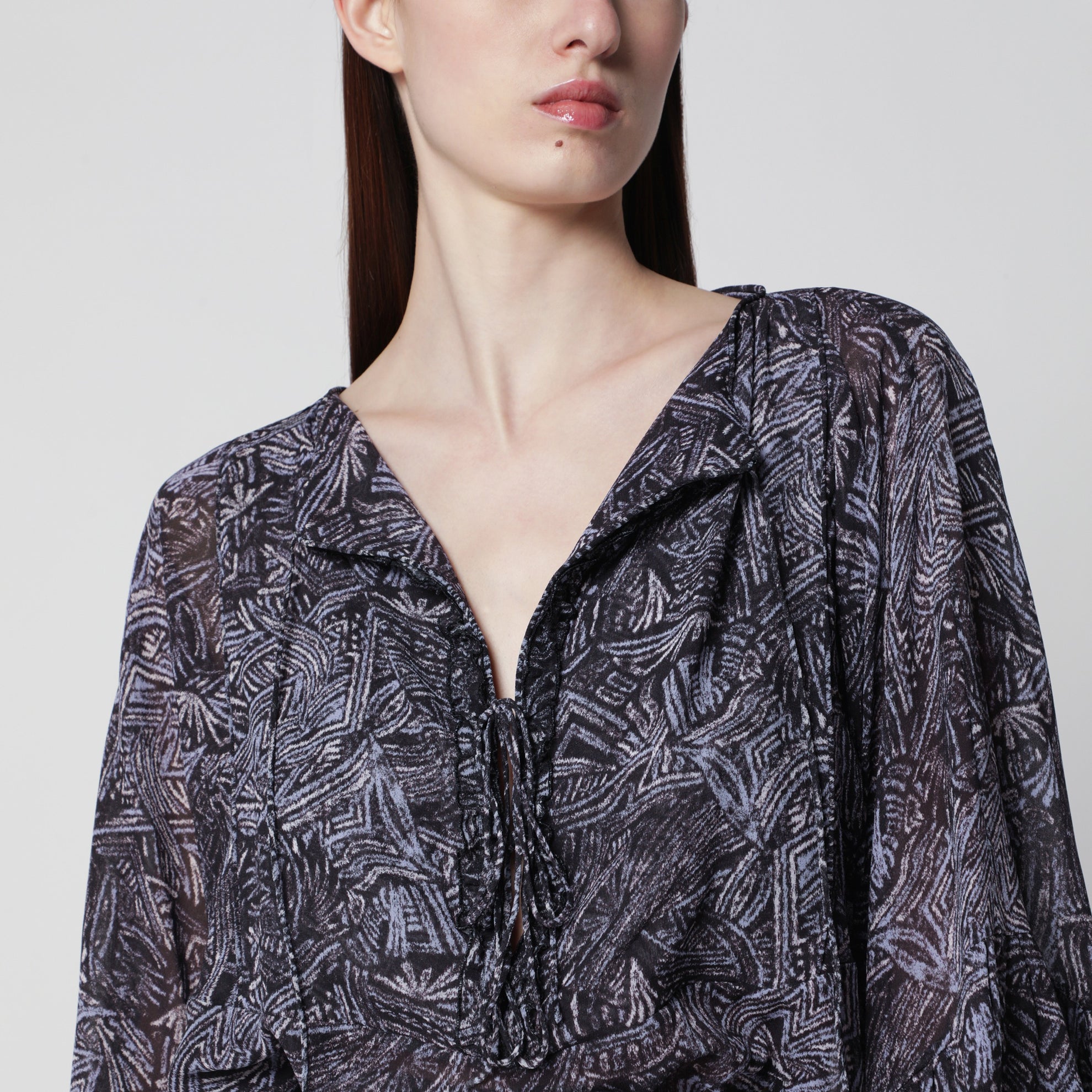 Faded Night silk blouse