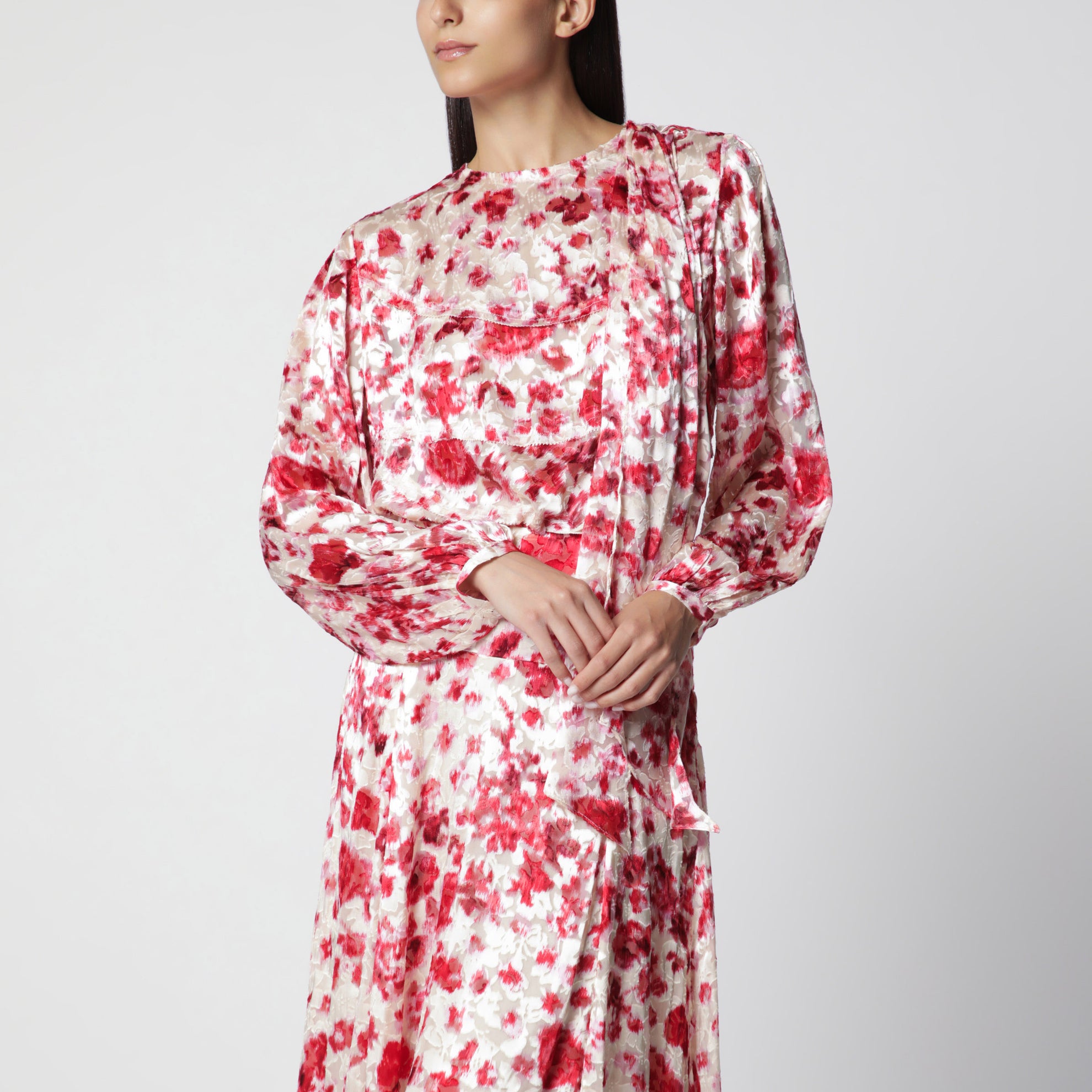 Blusa Firma in georgette di seta dévoré stampata