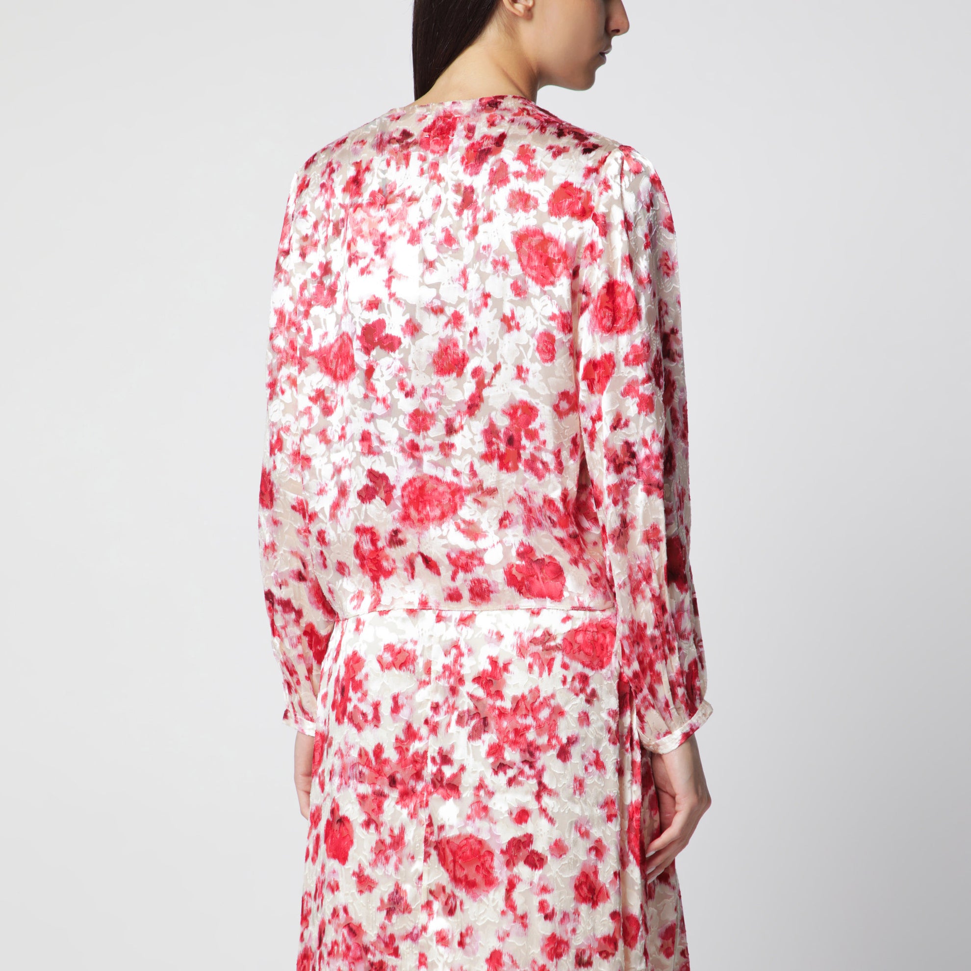 Blusa Firma in georgette di seta dévoré stampata