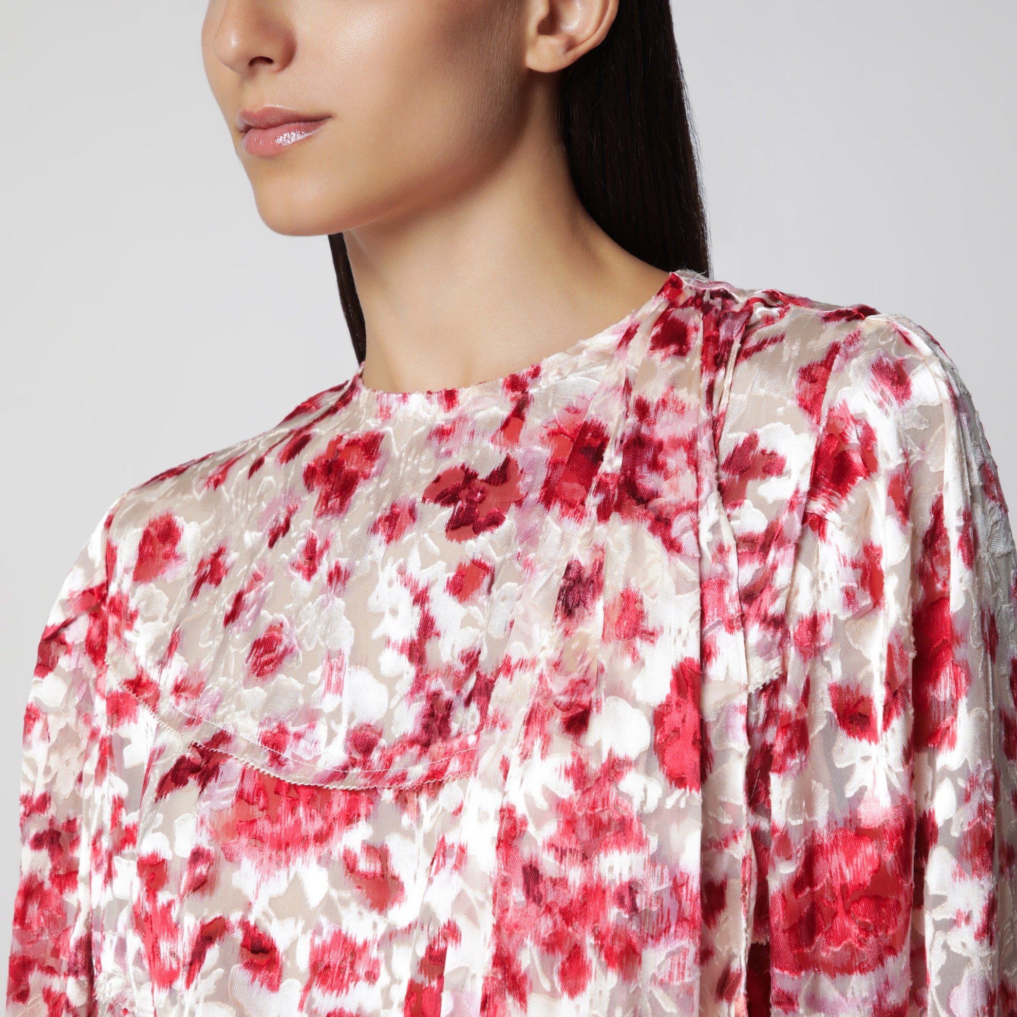 Blusa Firma in georgette di seta dévoré stampata