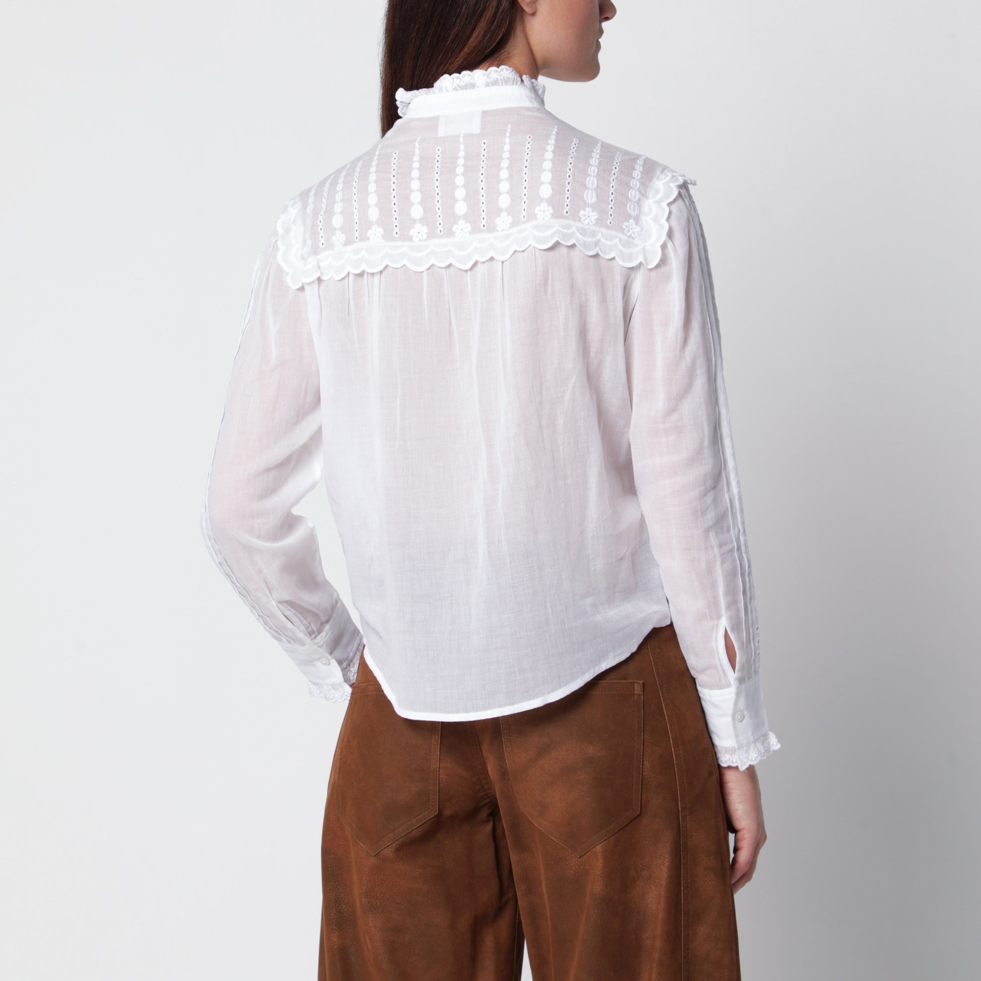 Chemise Lonzie en voile de coton blanc