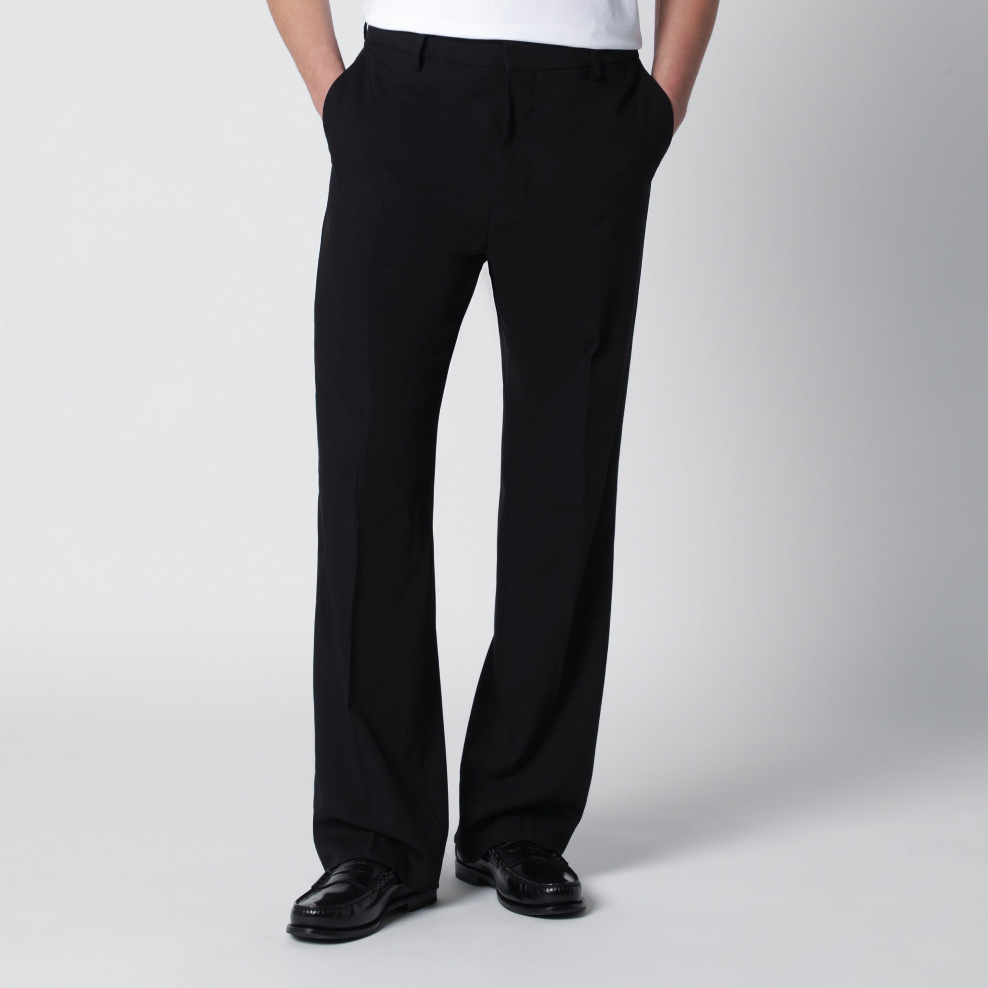 Schwarze Hose aus Wollgabardine