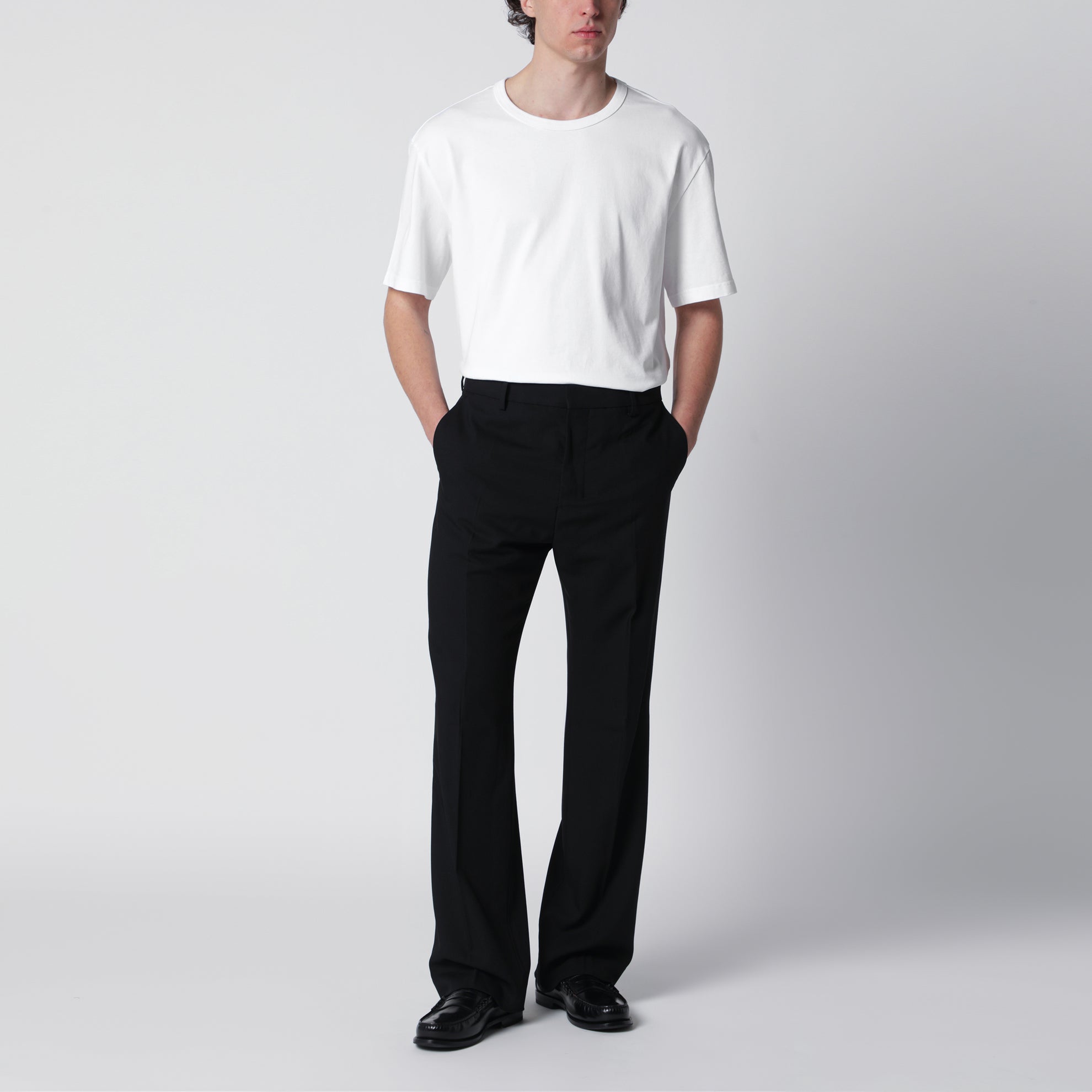 Schwarze Hose aus Wollgabardine