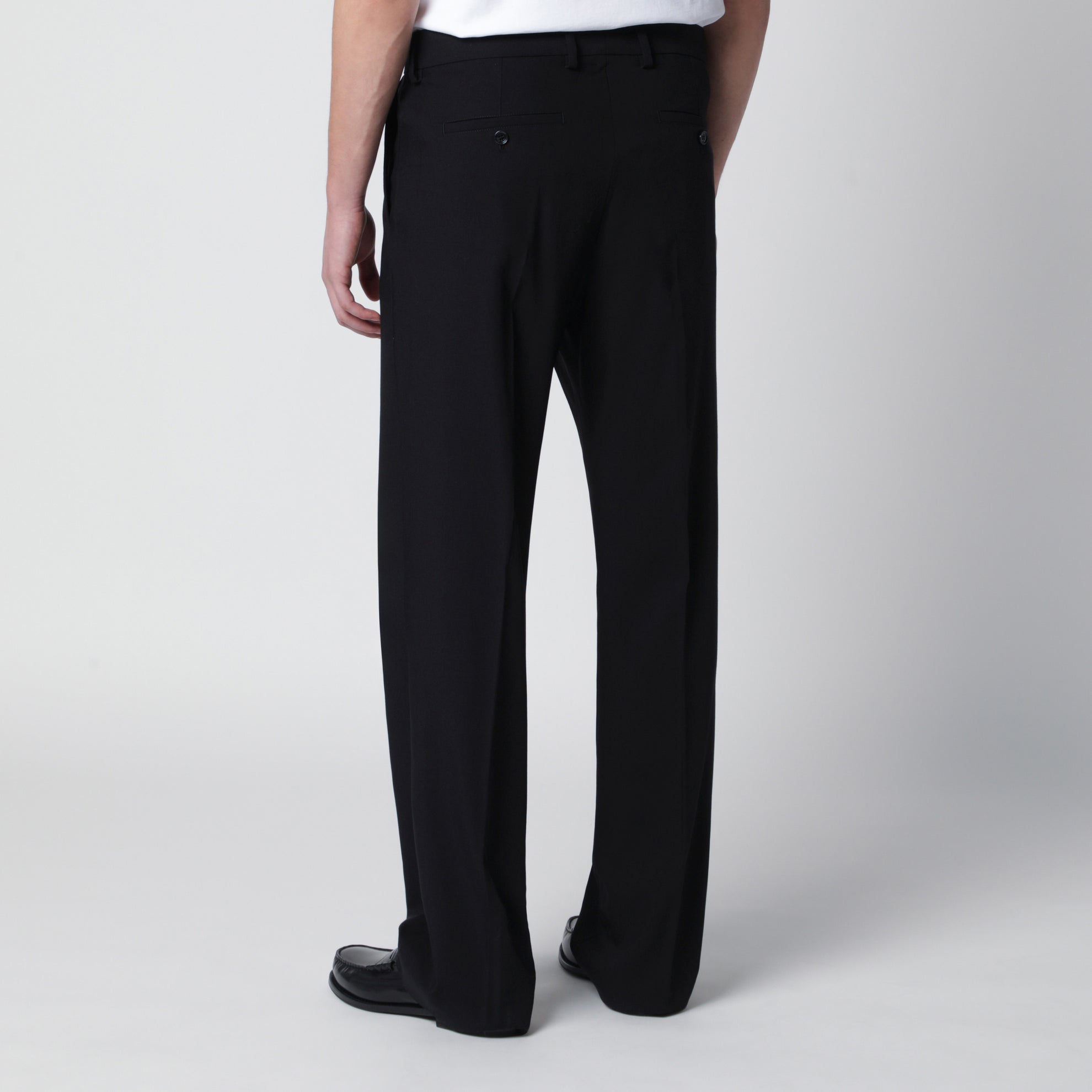 Schwarze Hose aus Wollgabardine