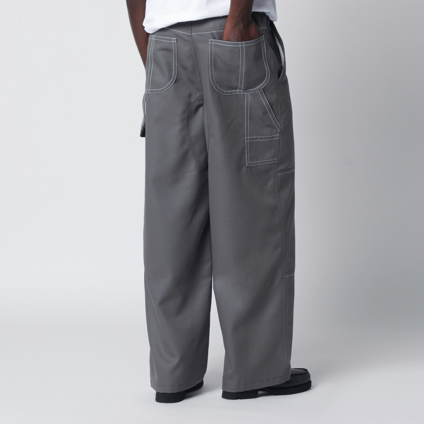 Ami Paris Grey wool canvas workwear trousers | TheDoubleF