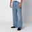 Jeans a gamba larga blu in denim