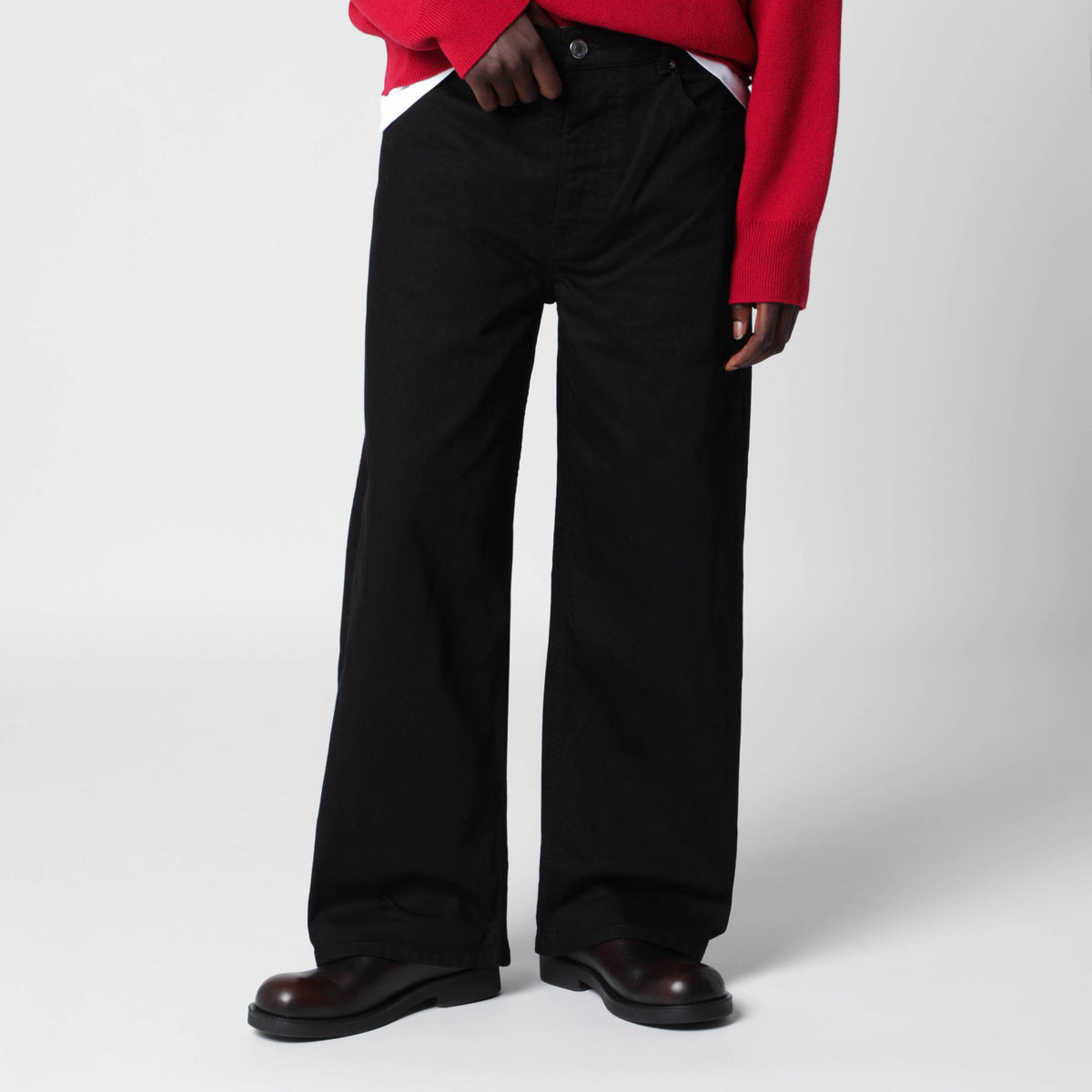 Schwarze Wide-Leg-Hose