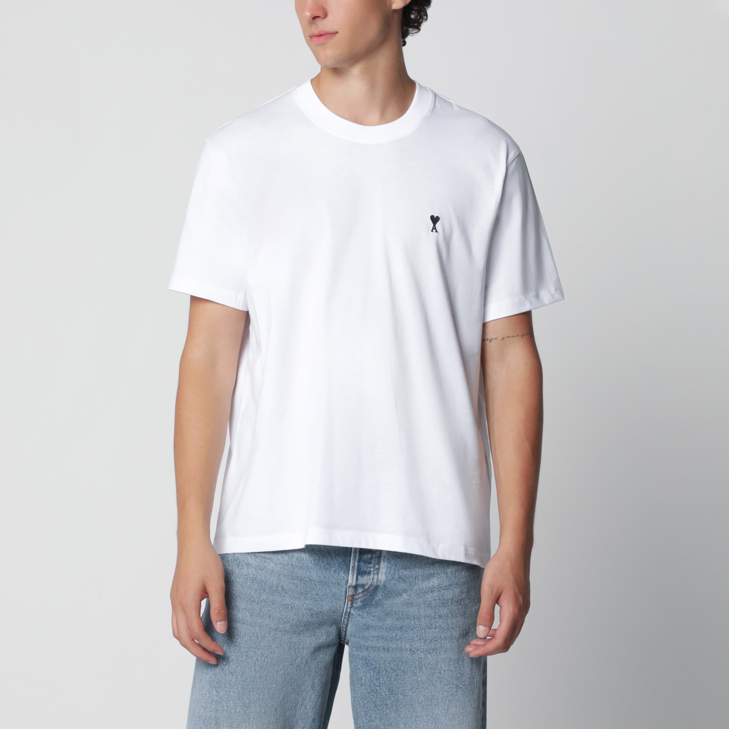 Ami Paris T-shirt Ami De Coeur white in cotton | TheDoubleF