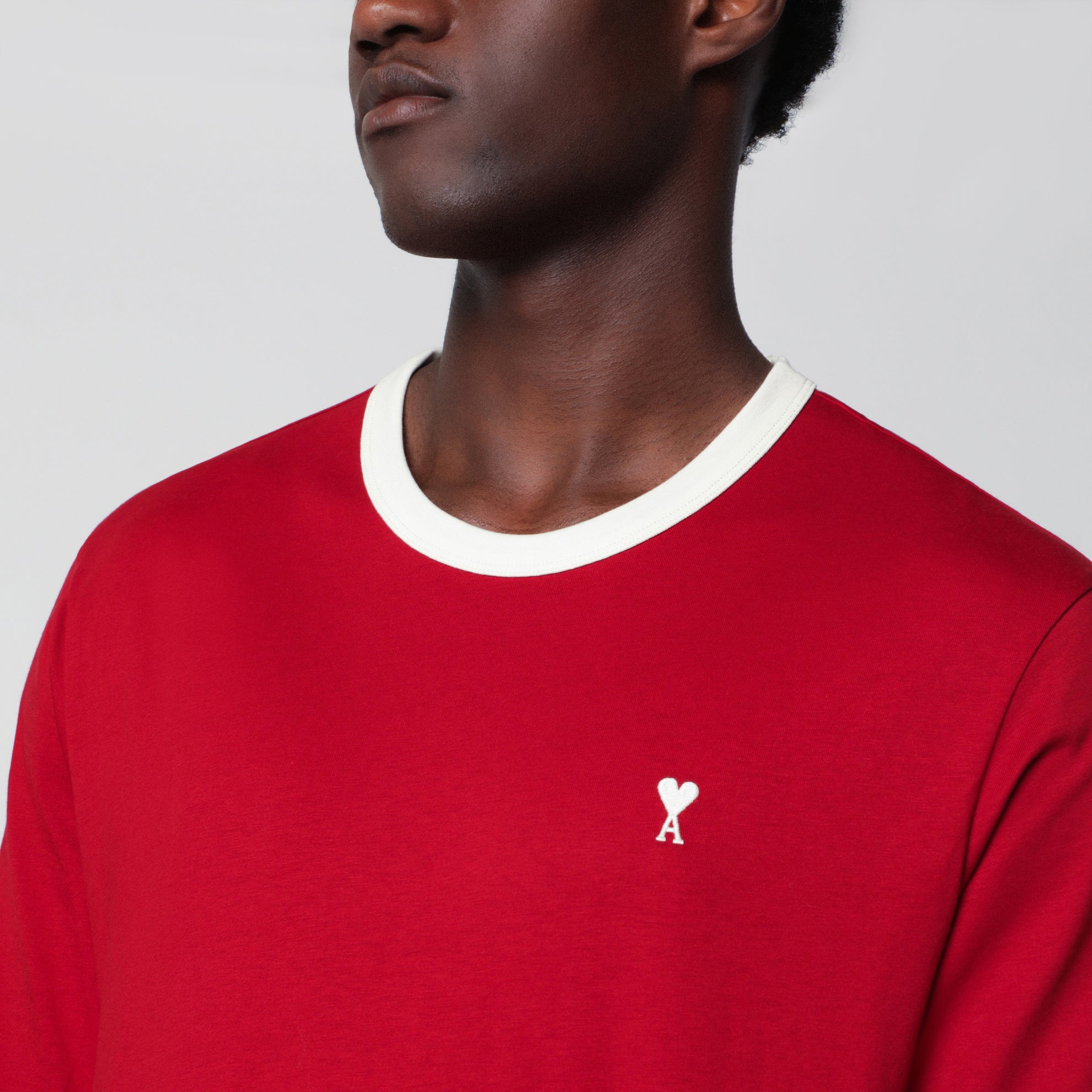 Ruby red/ivory Ami de Coeur cotton T-shirt