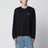 Black long-sleeved cotton T-shirt