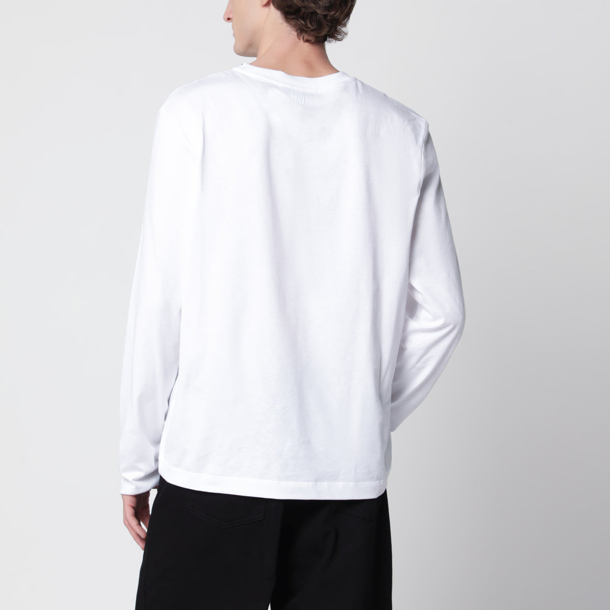 T-shirt a maniche lunghe bianca in cotone